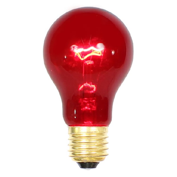 25 Incandescent A19 Red Transparent Replacement Light Bulbs - 25 Watts