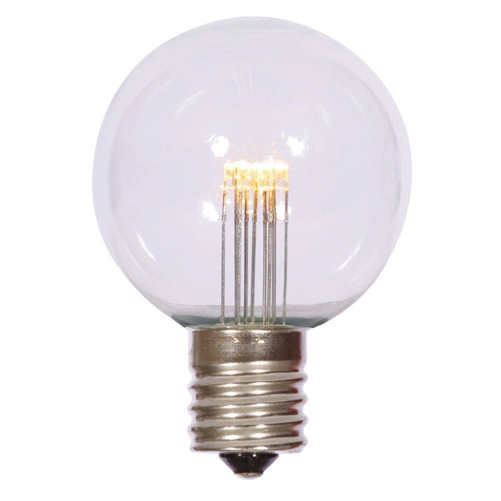 LED G50 Globe Warm White Transparent Retrofit C9 E17 Socket String Light Set Replacement Bulbs