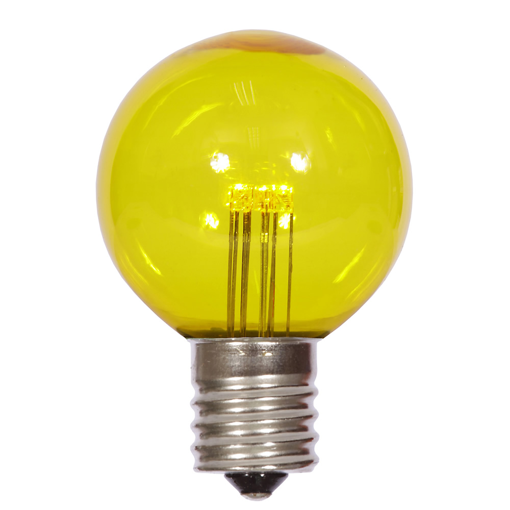 LED G50 Globe Yellow Transparent Retrofit C9 E17 Socket String Light Set Replacement Bulbs