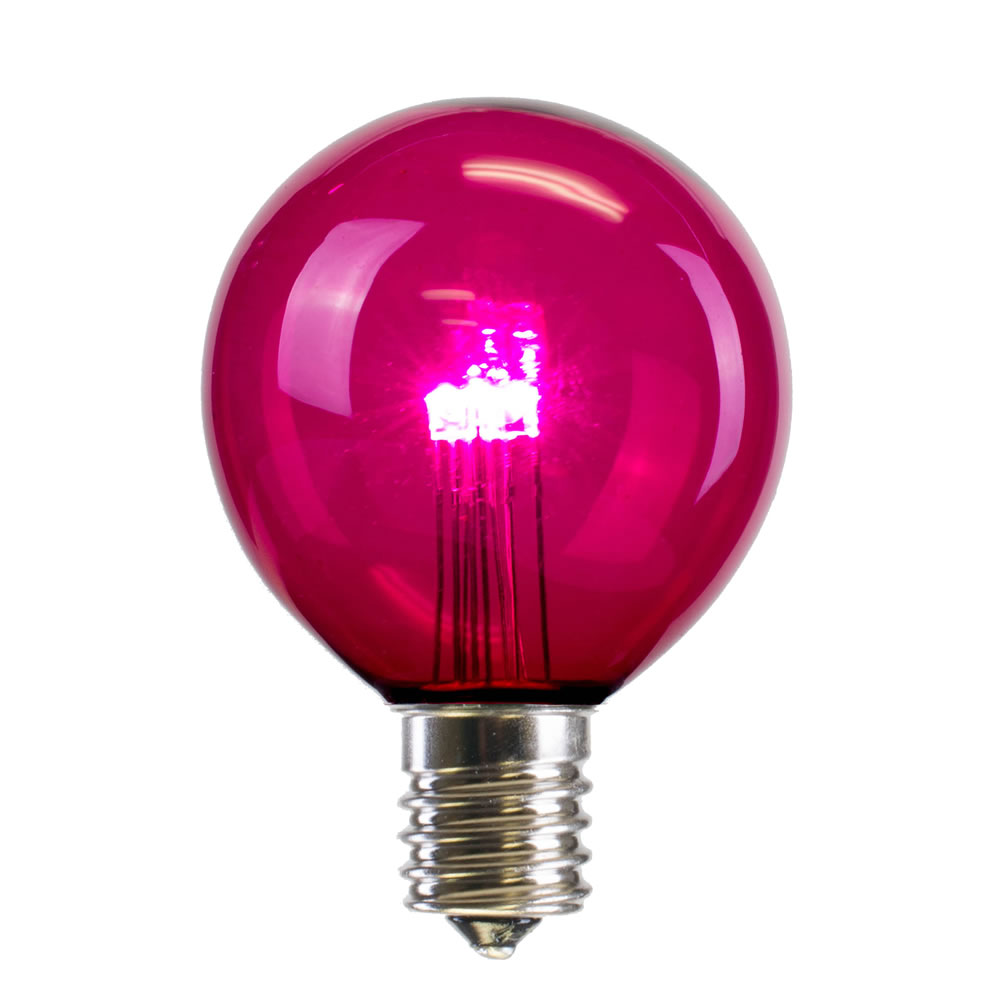 LED G50 Globe Pink Transparent Retrofit C9 E17 Socket String Light Set Replacement Bulbs