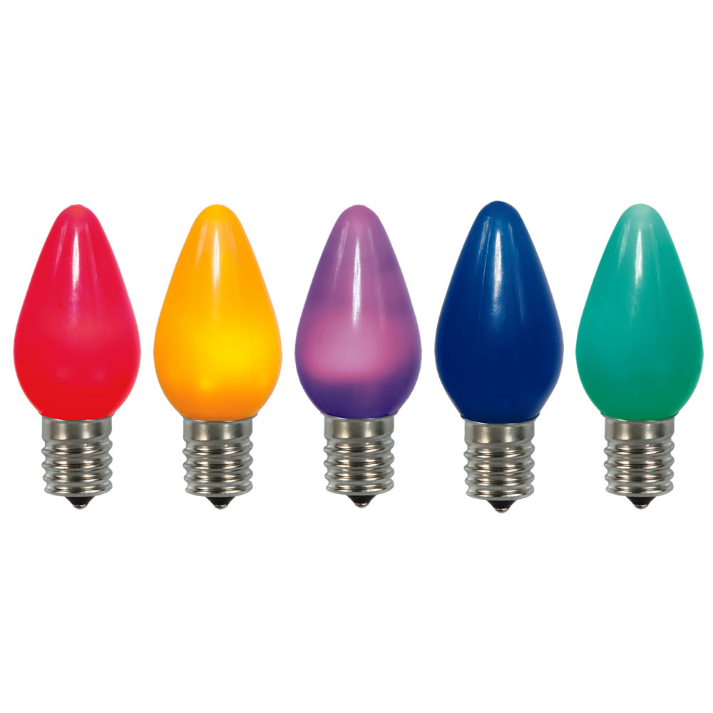 5 LED C7 Multi Color Ceramic Retrofit Night Light String Replacement Bulbs