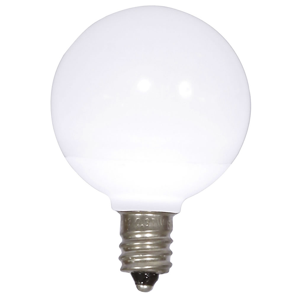 25 LED G40 Globe Pure White Ceramic Retrofit Night Light C7 Socket Replacement Bulbs