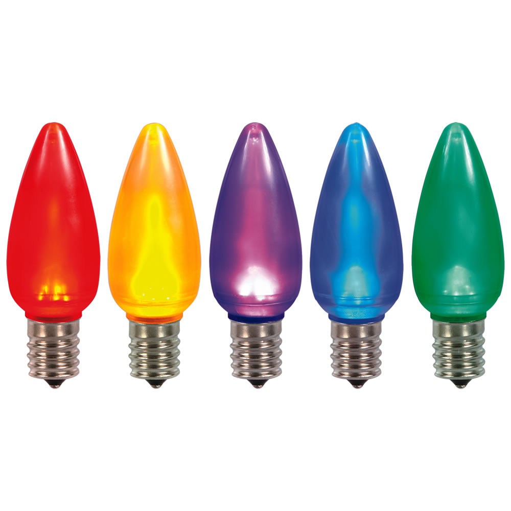 5 LED C9 Multi Color Ceramic Retrofit C9 E17 Socket String Light Set Replacement Bulbs