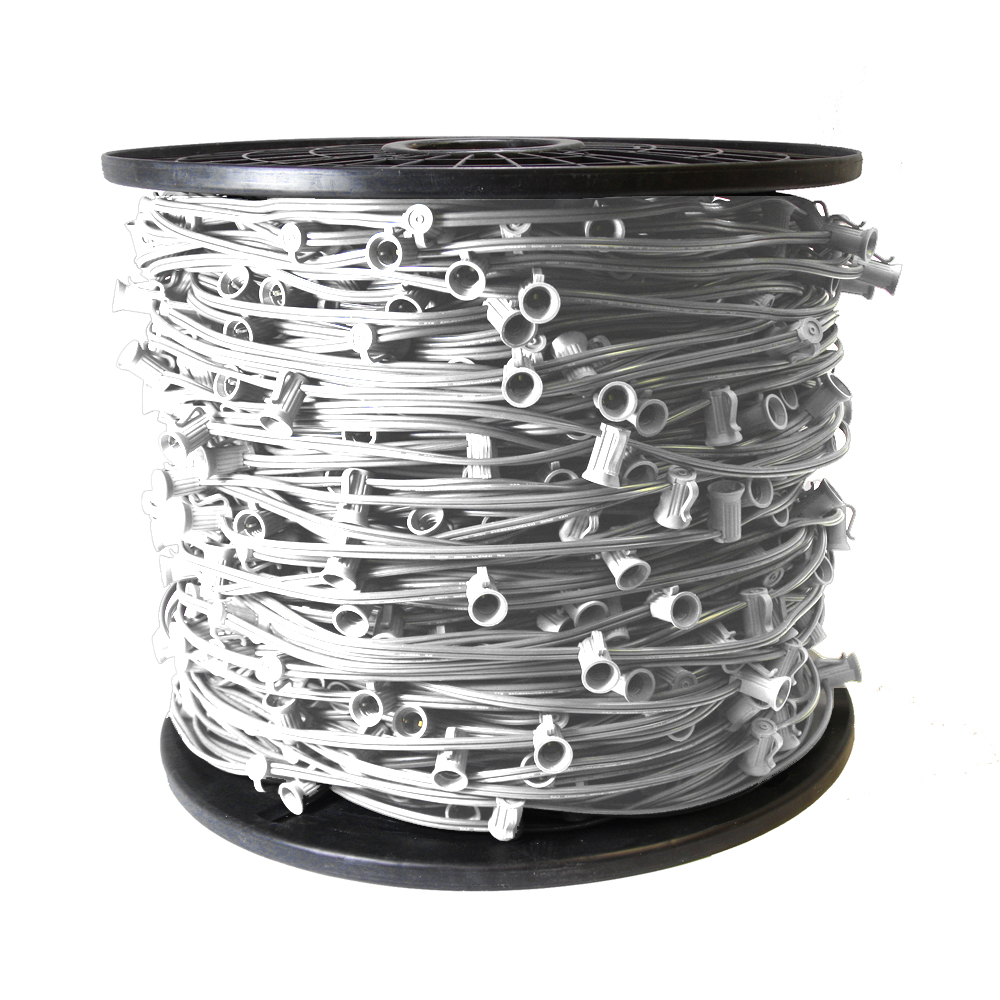 1000 Foot C7 Light Spool White Wire 6 Inch Spacing