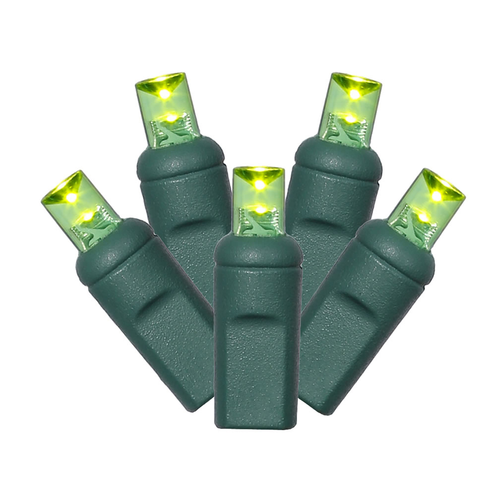 50 Commercial Grade LED 5MM Wide Angle Polka Dot Lime Green Twinkle Halloween String Light Set