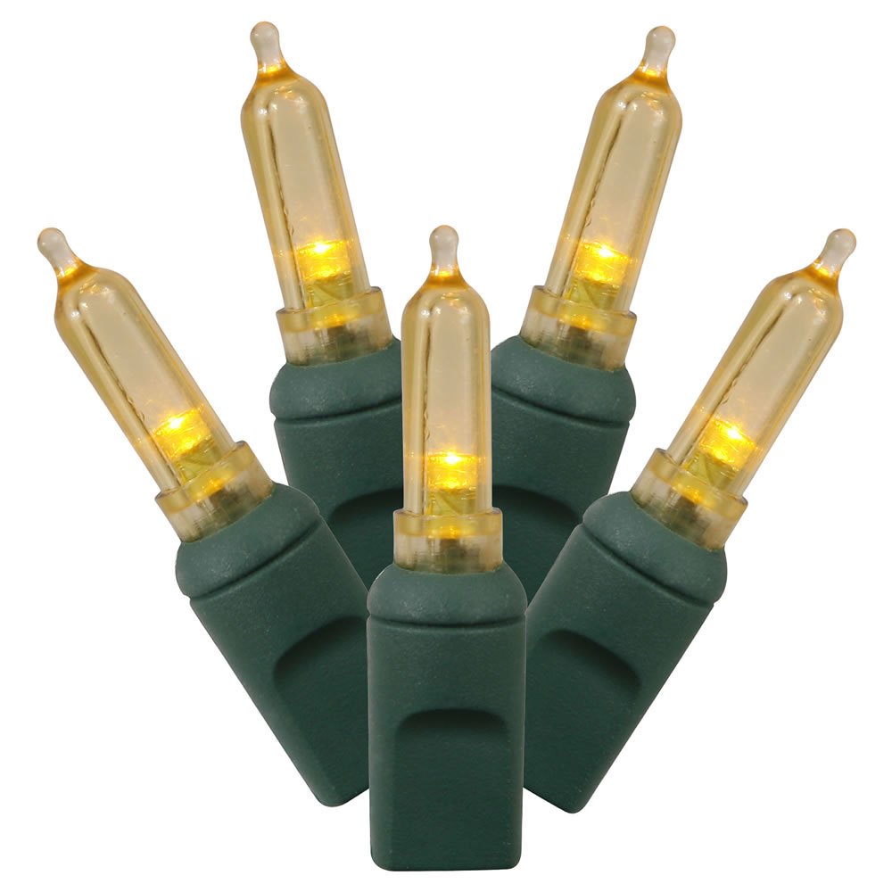 50 Commercial Grade LED M5 Italian Smooth Yellow String Mini Light Set