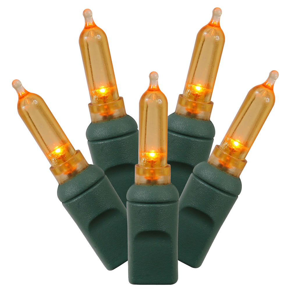 50 Commercial Grade LED M5 Italian Smooth Orange Halloween String Mini Light Set