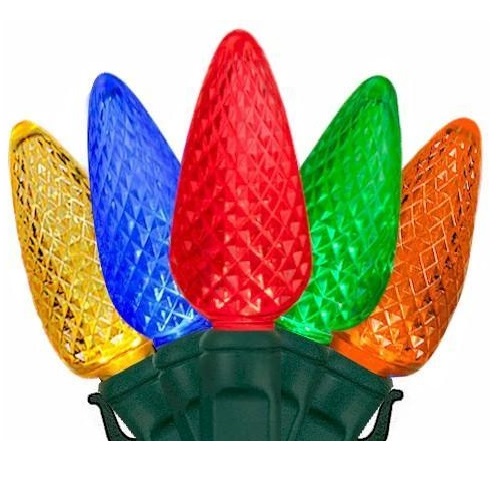 25 LED Commercial Grade C9 Multi Color Faceted Reflector String Light Set CSA