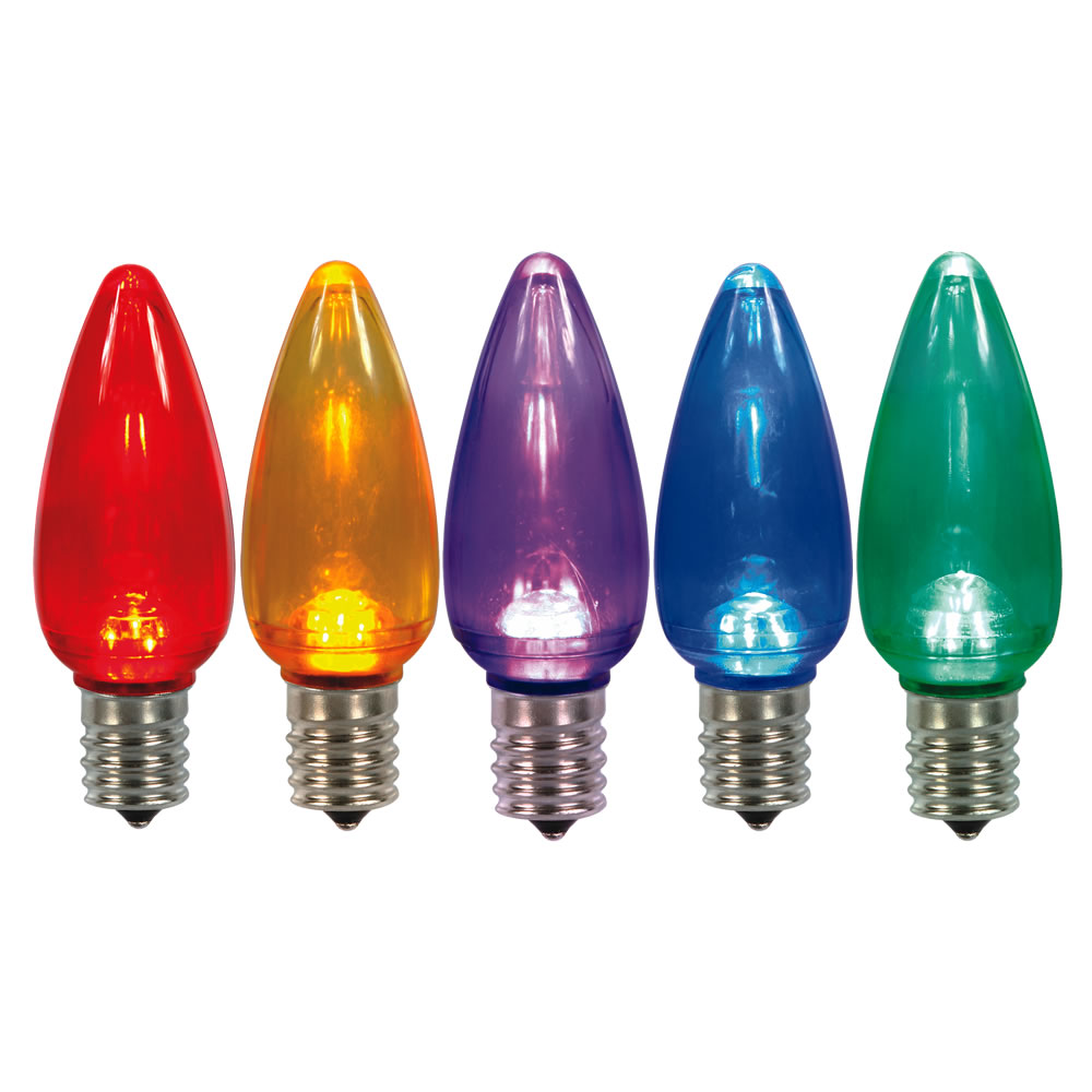 25 LED C9 Multi Color Transparent Twinkle Retrofit C9 E17 Socket Sting Light Replacement Bulbs