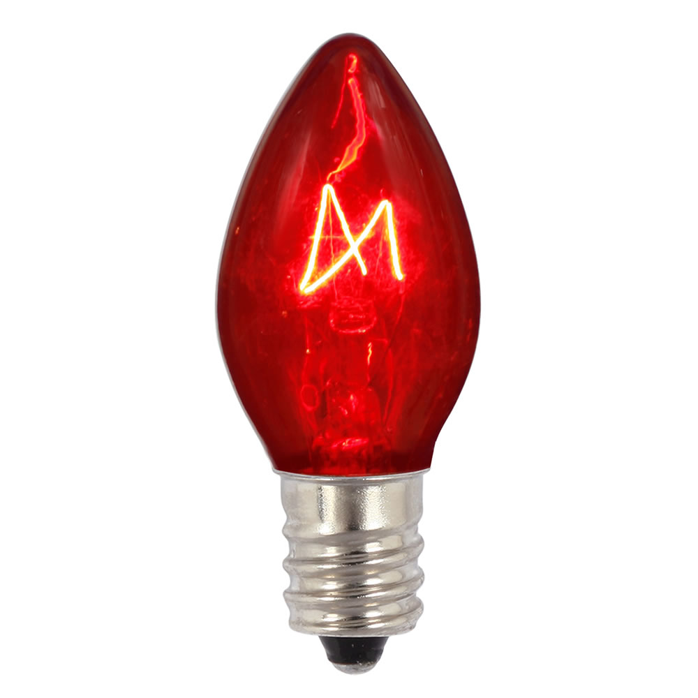25 Incandescent C7 Red Transparent Retrofit Night Light Replacement Bulbs