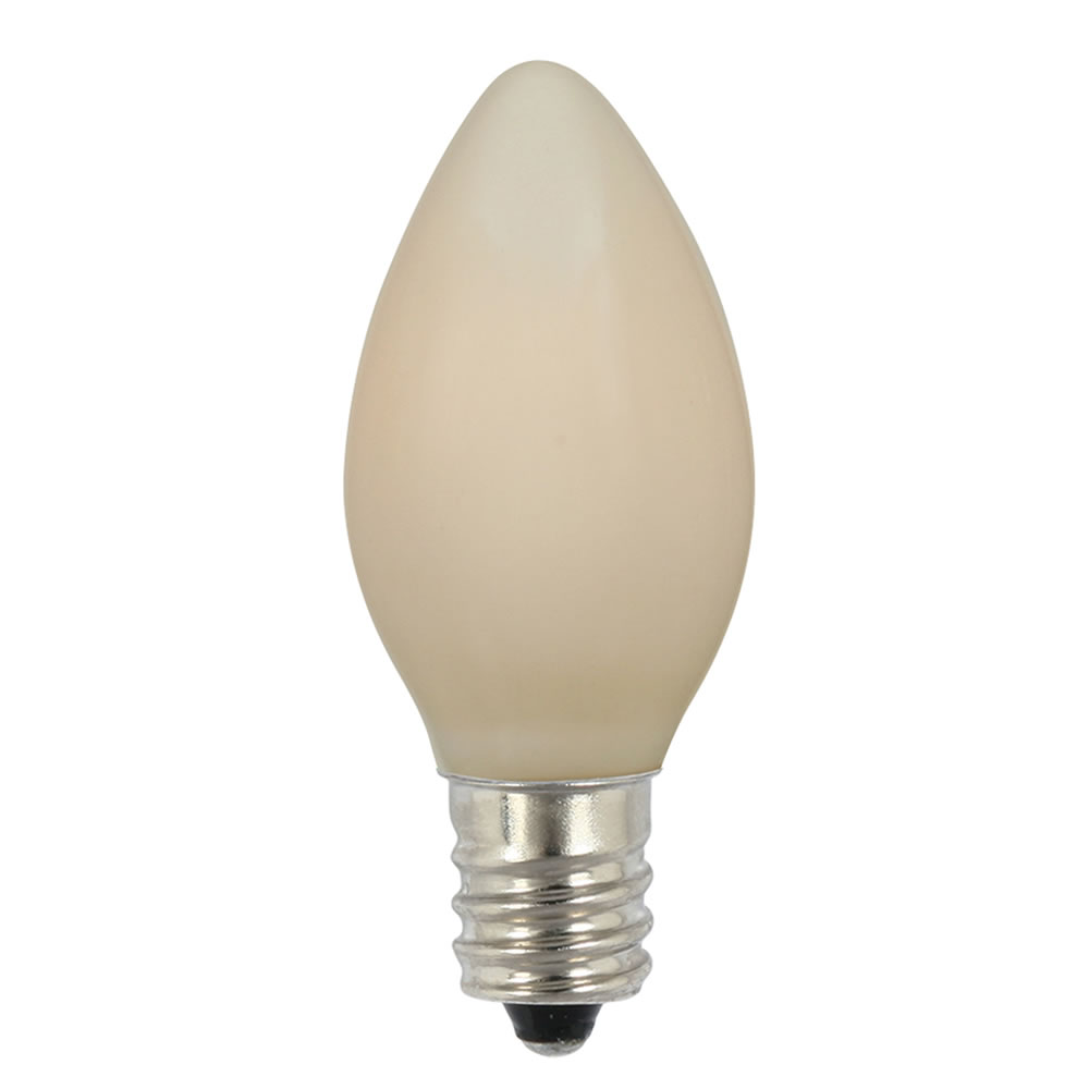 25 Incandescent C7 White Ceramic Retrofit Night Light Replacement Bulbs