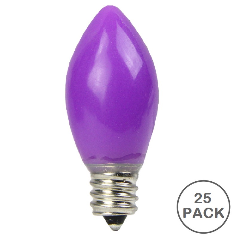 25 Incandescent C7 Purple Ceramic Retrofit Night Light Replacement Bulbs