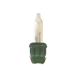 25 Clear Dura Lit 2.5 Volt Night Light Bulbs Green Wire Husk