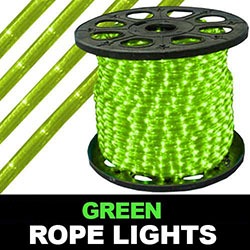 198 Foot Chasing Green Rope Lights Two Channel 4 Foot Increment