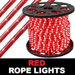 150 Foot Red Rope Lights 2 Foot Increments