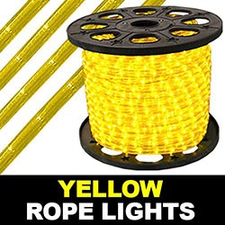 150 Foot Yellow Rope Lights 2 Foot Increments