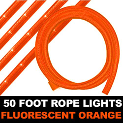 Fluorescent Orange Rope Lights 50 Foot