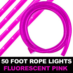 Fluorescent Pink Rope Lights 50 Foot
