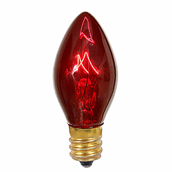 100 Incandescent C7 Red Twinkle Transparent Retrofit Night Light Replacement Bulbs