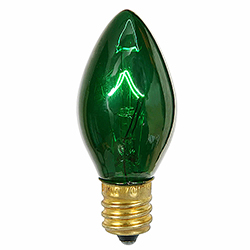 100 Incandescent C7 Green Twinkle Transparent Retrofit Night Light Replacement Bulbs