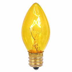 100 Incandescent C7 Yellow Twinkle Transparent Retrofit Night Light Replacement Bulbs