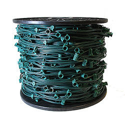 100 Foot C7 Light Spool Green Wire 12 Inch Bulb Spacing