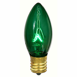 25 Incandescent C9 Green Transparent Retrofit Traditional Replacement Bulbs