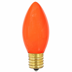 25 Incandescent C9 Orange Ceramic Retrofit Replacement Bulbs