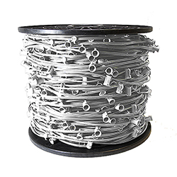 1000 Foot C9 Light Spool White Wire 15 Inch Bulb Spacing