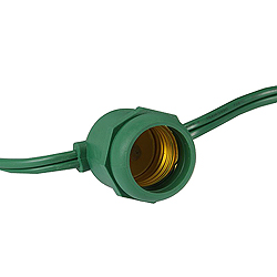 48 Foot S14 Patio Light String 24 Inch Spacing Green Wire