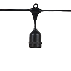 48 Foot S14 Patio Light String With Suspensors 24 Inch Bulb Spacing Black Wire