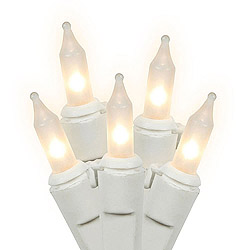 50 White String Light Set 5.5 Inch Bulb Spacing White Wire