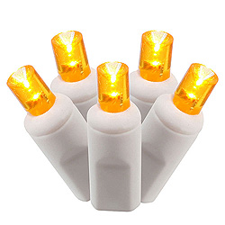 100 Commercial Grade LED 5MM Wide Angle Polka Dot Orange Halloween String Light Set