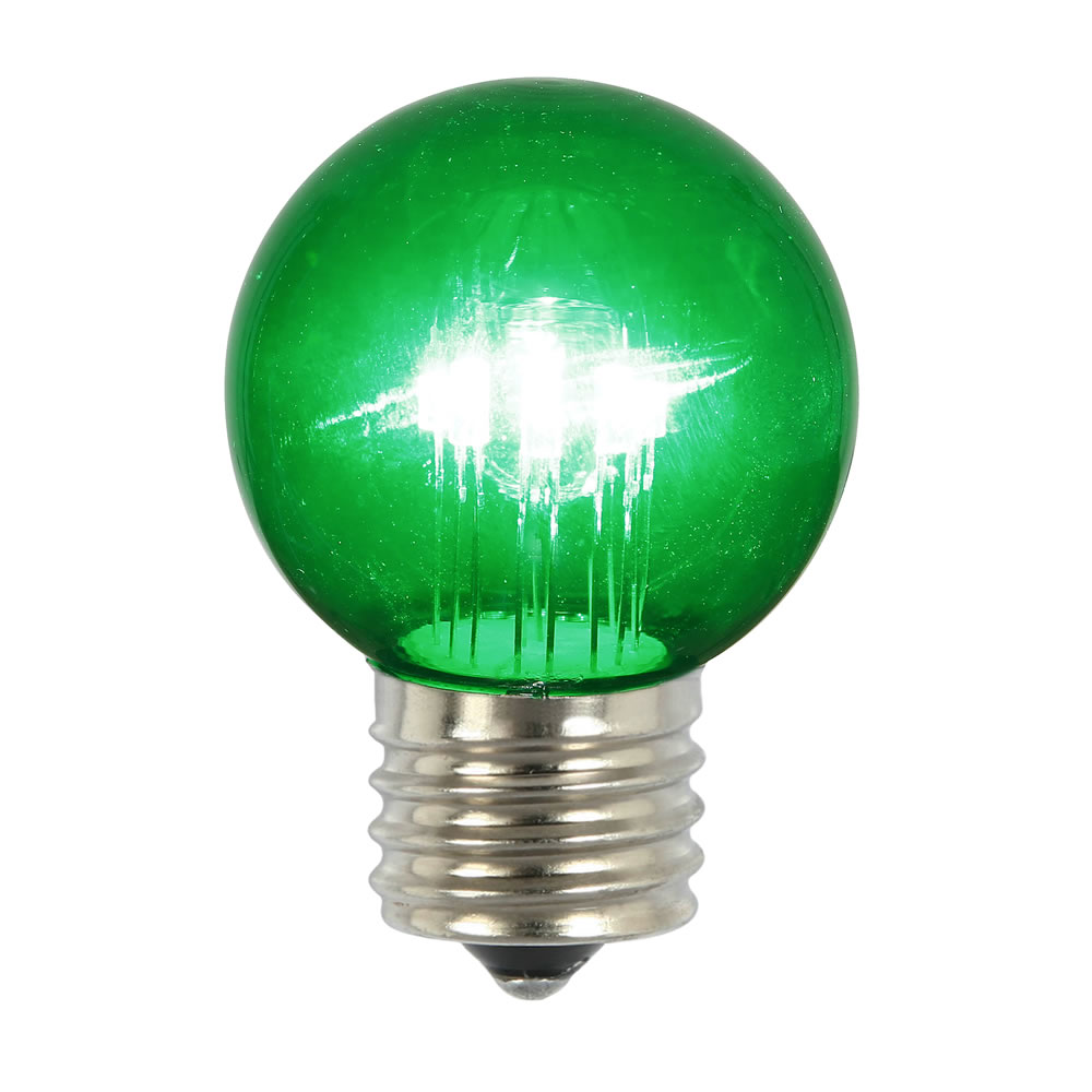 5 LED G50 Globe Green Transparent Retrofit E26 Socket Replacement Bulbs