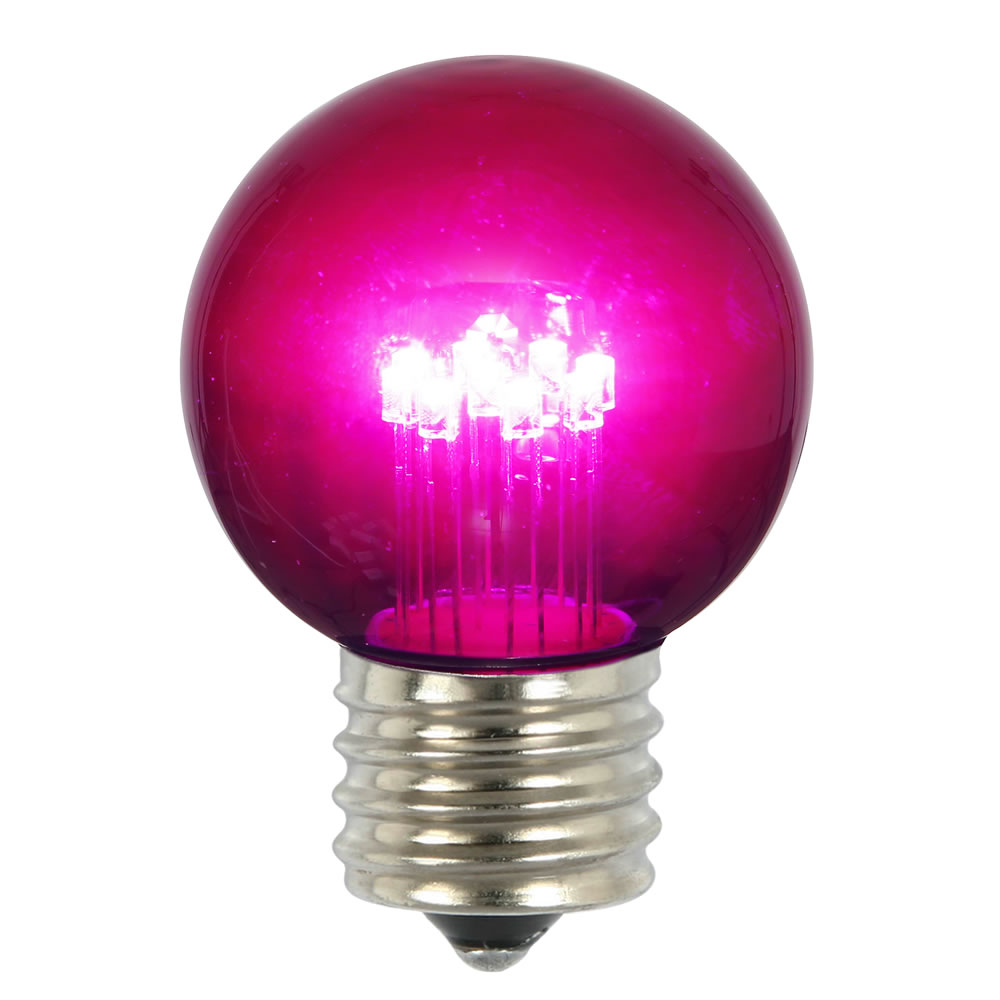 5 LED G50 Globe Purple Transparent Retrofit E26 Socket Replacement Bulbs