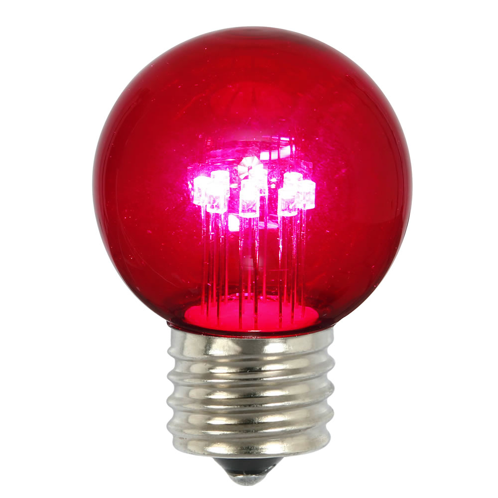 5 LED G50 Globe Pink Transparent Retrofit E26 Socket Replacement Bulbs