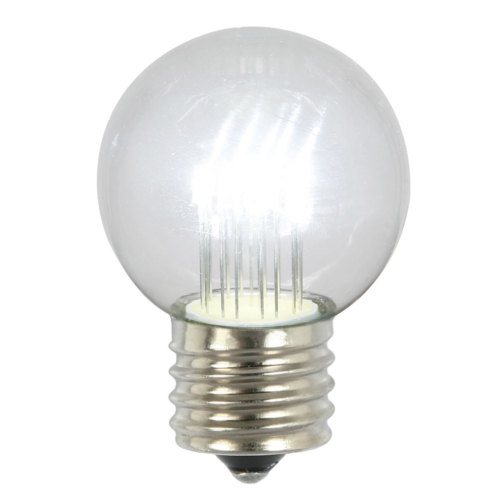 5 LED G50 Globe Pure White Transparent Retrofit E26 Socket Replacement Bulbs