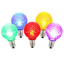 5 LED G40 Globe Multi Color Ceramic Retrofit C7 Socket Replacement Bulbs