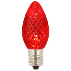25 LED C7 Red Faceted Retrofit Night Light Replacement Bulbs