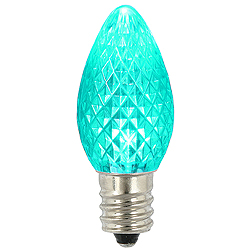 25 LED C7 Teal Faceted Retrofit Night Light Replacement Bulbs