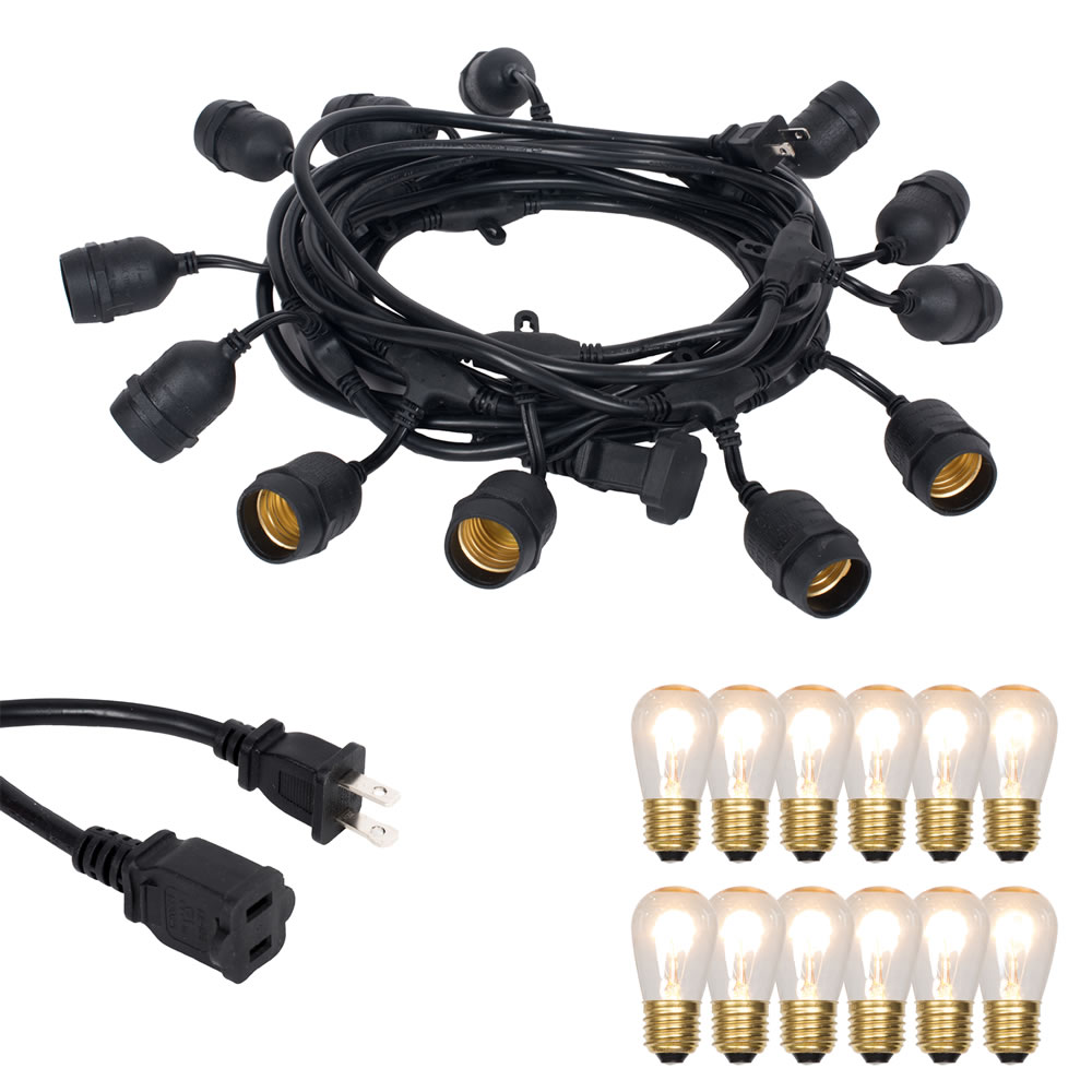 12 Incandescent S14 Clear Patio String Light Set