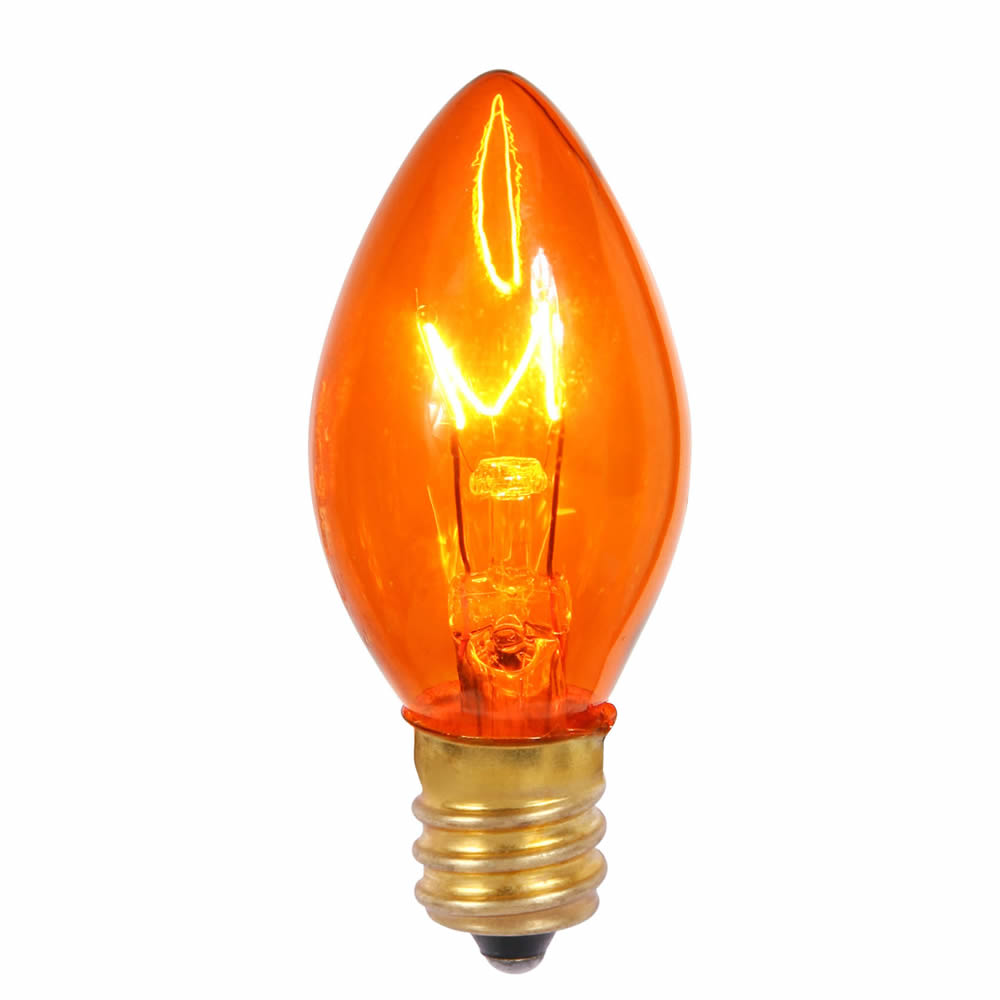 25 Incandescent C7 Amber Twinkle Transparent Retrofit Night Light Replacement Bulbs