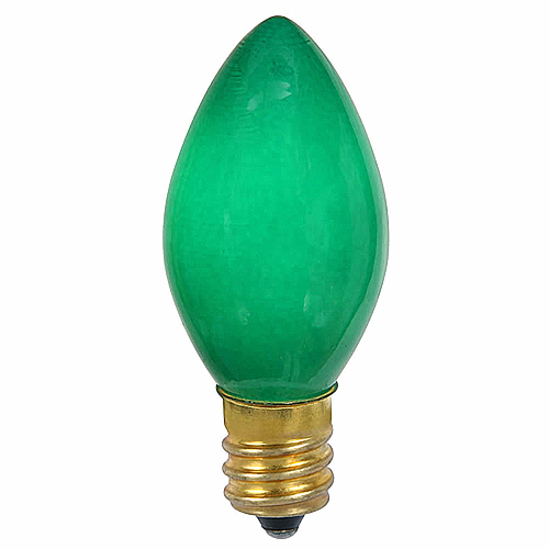 25 Incandescent C7 Green Ceramic Retrofit Night Light Replacement Bulbs