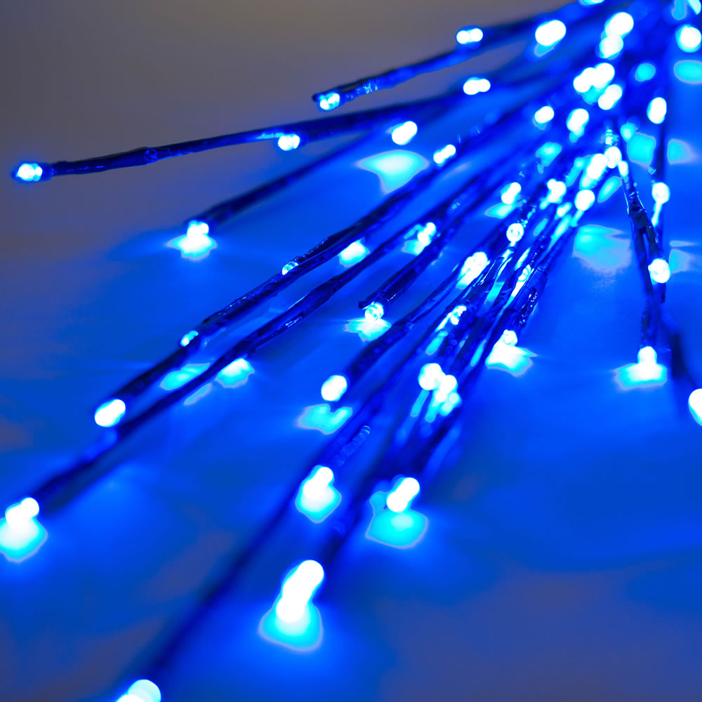 60 LED 5MM Wide Angle Blue Twig Lights Brown Wire - 3 per Set