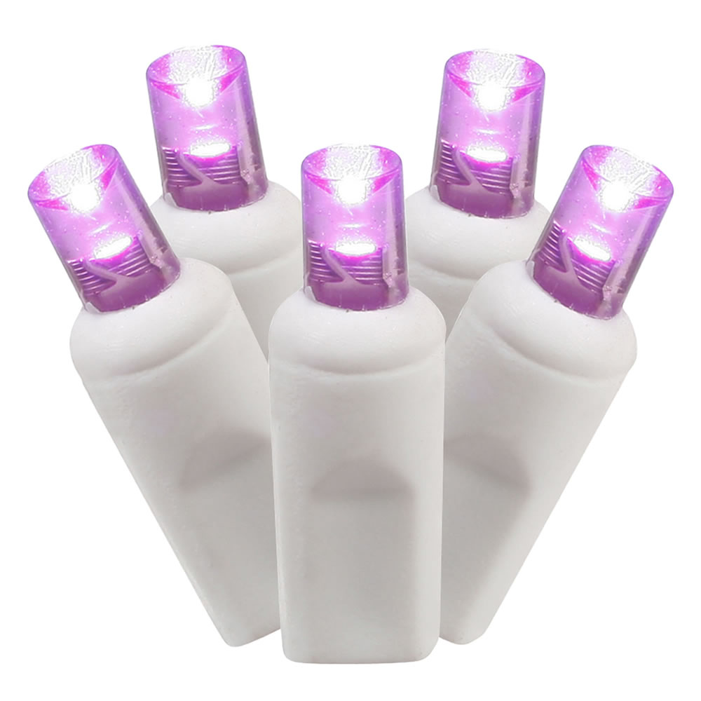 70 LED 5MM Purple Wide Angle Easter Icicle String Light Set White Wire