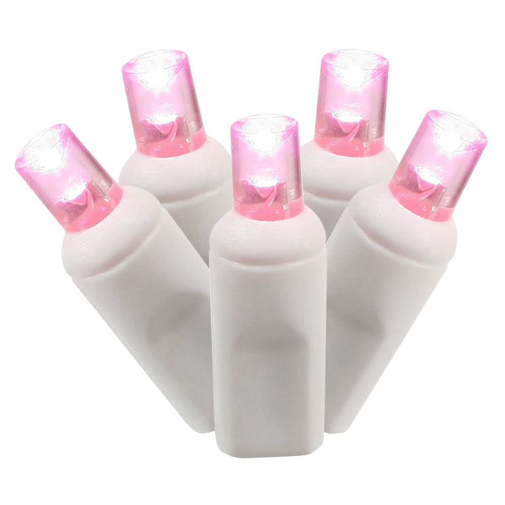100 Commercial Grade LED 5MM Wide Angle Polka Dot Pink Easter String Light Set