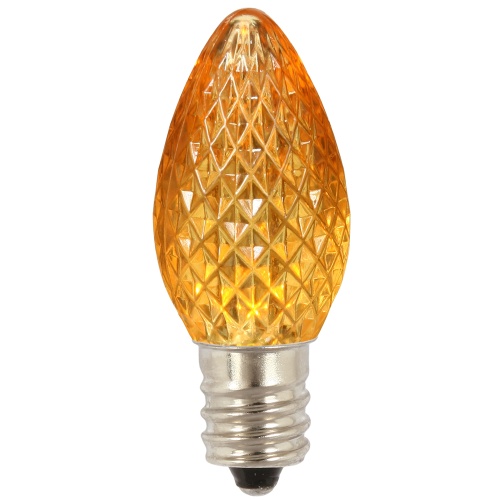 25 LED C7 Yellow Faceted Retrofit Night Light String Replacement Bulbs