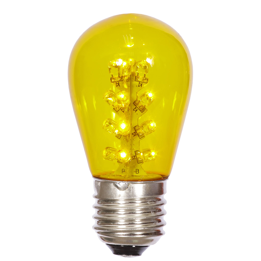 5 LED S14 Patio Transparent Yellow Retrofit Replacement Bulbs